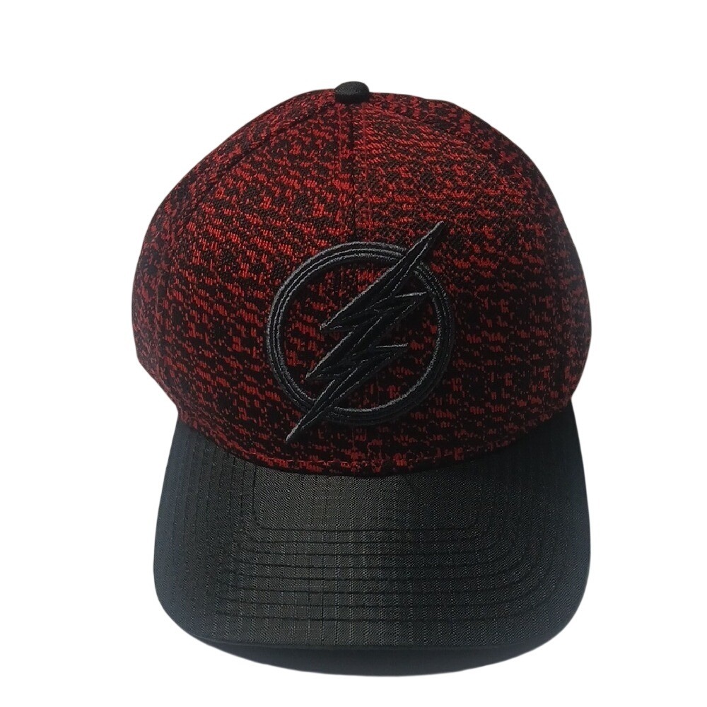 DC Comics The Flash Hat Mens Red‎ Black Space Dye Snapback Lightning Bolt Cap